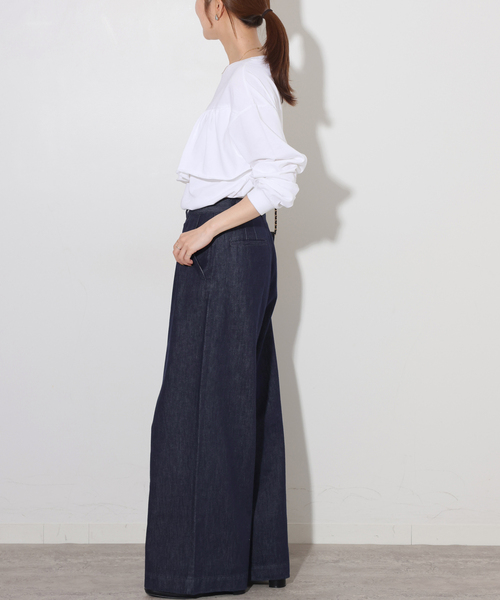 JOURNAL STANDARD relume(ジャーナルスタンダード レリューム)の「デニムライク2タックワイドパンツ(その他パンツ・レディース・ネイビー/ブラック・36/38)」の17枚目の写真