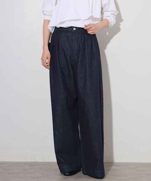 JOURNAL STANDARD relume(ジャーナルスタンダード レリューム)の「デニムライク2タックワイドパンツ(その他パンツ・レディース・ネイビー/ブラック・36/38)」の19枚目の写真