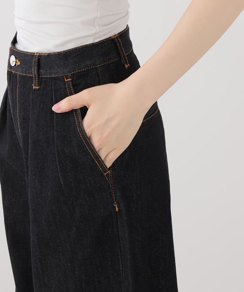 JOURNAL STANDARD relume(ジャーナルスタンダード レリューム)の「デニムライク2タックワイドパンツ(その他パンツ・レディース・ネイビー/ブラック・36/38)」の3枚目の写真