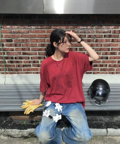NET SOCIAL CLUB(ネットソーシャルクラブ)の「アウター ハート 半袖Tシャツ (ブラック)(Tシャツ/カットソー・レディース・その他・MEDIUM/X-LARGE/LARGE/SMALL)」の9枚目の写真