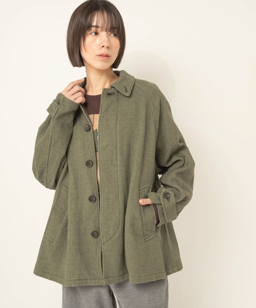 RNA-N(アールエヌエーエヌ)の「J2198 プリペラステンカラージャケット(ステンカラーコート・レディース・グリーン/ブラウン/グレー・FREE)」の7枚目の写真