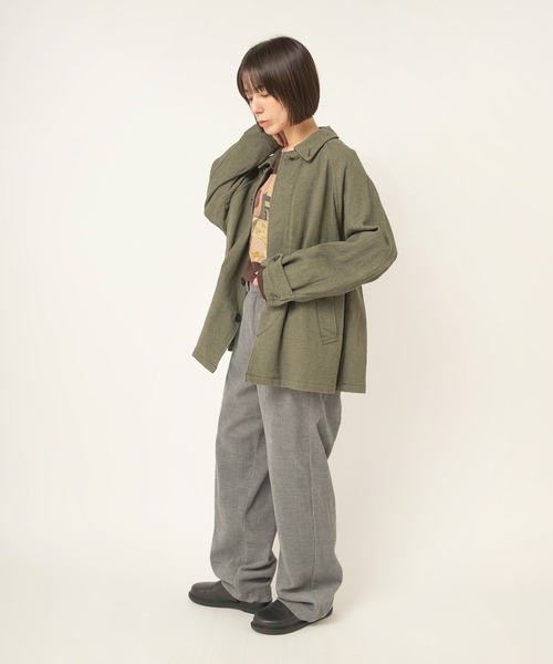 RNA-N(アールエヌエーエヌ)の「J2198 プリペラステンカラージャケット(ステンカラーコート・レディース・グリーン/ブラウン/グレー・FREE)」の12枚目の写真