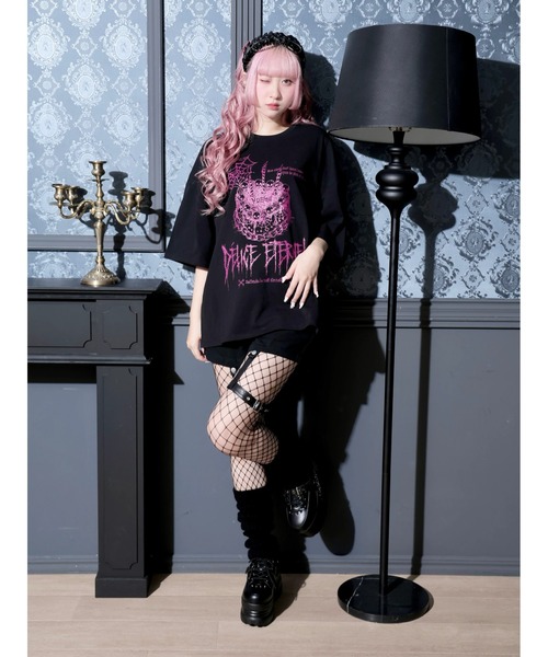 NOEMIE(ノエミー)の「スカルケーキスパイダーTシャツ(Tシャツ/カットソー・レディース・ブラック/オフホワイト/ピンク・M)」の7枚目の写真