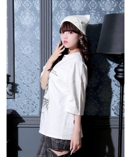 NOEMIE(ノエミー)の「スカルケーキスパイダーTシャツ(Tシャツ/カットソー・レディース・ブラック/オフホワイト/ピンク・M)」の8枚目の写真