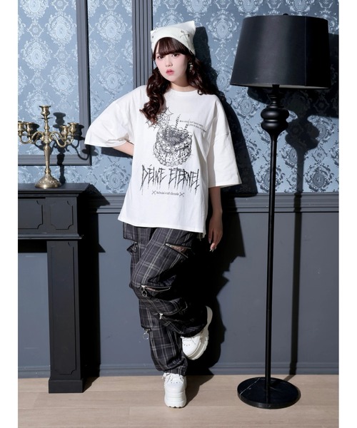 NOEMIE(ノエミー)の「スカルケーキスパイダーTシャツ(Tシャツ/カットソー・レディース・ブラック/オフホワイト/ピンク・M)」の10枚目の写真