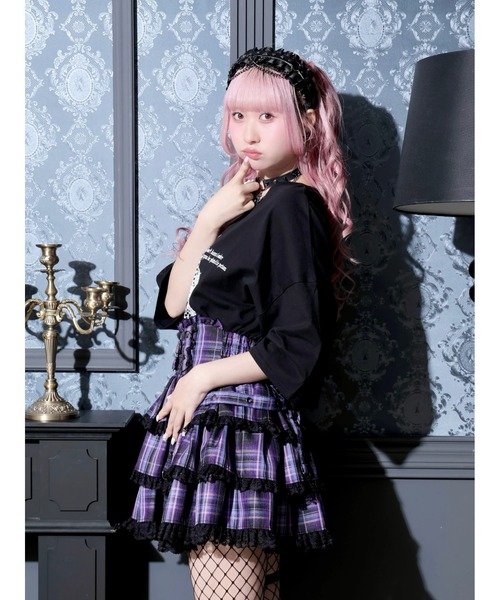 NOEMIE(ノエミー)の「スカルケーキスパイダーTシャツ(Tシャツ/カットソー・レディース・ブラック/オフホワイト/ピンク・M)」の11枚目の写真