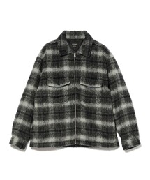 シャギー チェック シャツジャケット