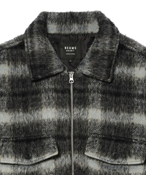 BEAMS HEART(ビームスハート)の「シャギー チェック シャツジャケット(シャツ/ブラウス・メンズ・ブラック/ブラウン・LARGE/MEDIUM/SMALL)」の4枚目の写真