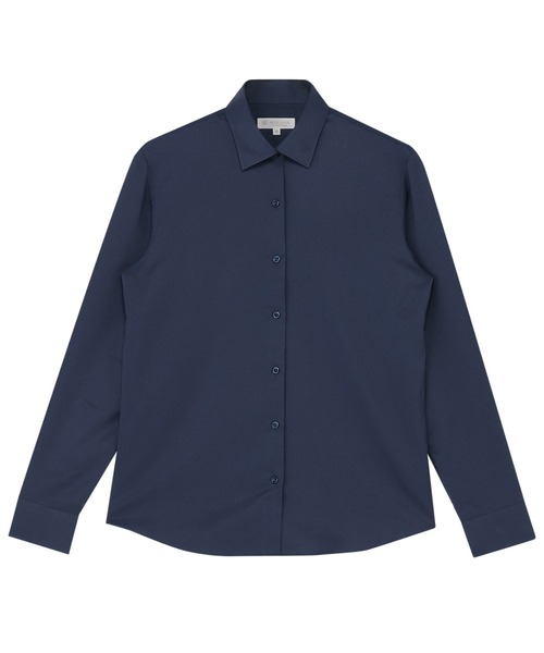 TOKYO SHIRTS(トウキョウシャツ)の「【吸水速乾】【COFREX】 形態安定ノンアイロン ワイド 長袖ビジネスワイシャツ(ビジネスシャツ・レディース・ネイビー・S/M/L/LL/XL)」の1枚目の写真