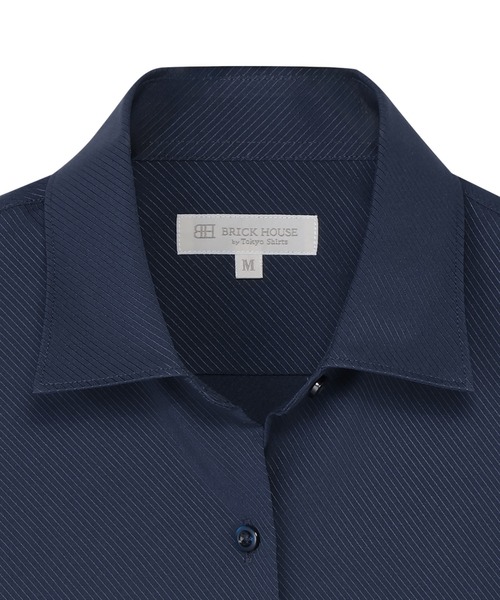 TOKYO SHIRTS(トウキョウシャツ)の「【吸水速乾】【COFREX】 形態安定ノンアイロン ワイド 長袖ビジネスワイシャツ(ビジネスシャツ・レディース・ネイビー・S/M/L/LL/XL)」の3枚目の写真