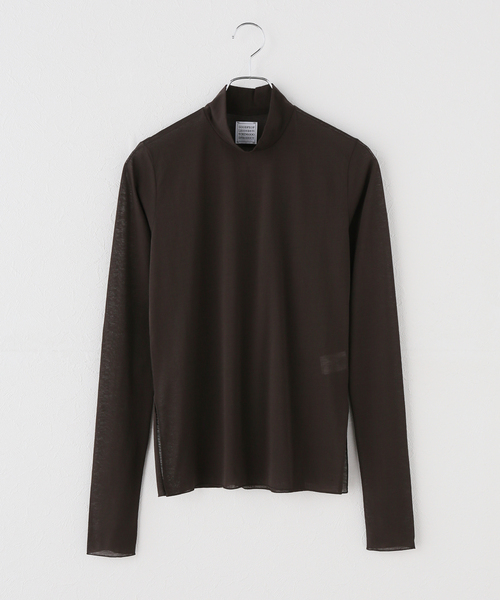 IENA(イエナ)の「GGG/ジージージー Highneck LONGSLEEVE カットソー 02-01-1953(Tシャツ/カットソー・レディース・ブルー系その他/ブラウン・FREE)」の1枚目の写真