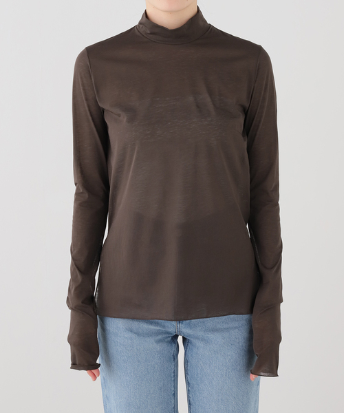 IENA(イエナ)の「GGG/ジージージー Highneck LONGSLEEVE カットソー 02-01-1953(Tシャツ/カットソー・レディース・ブルー系その他/ブラウン・FREE)」の10枚目の写真
