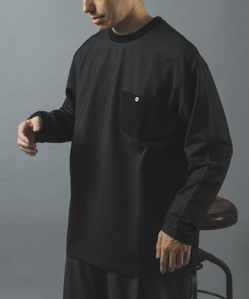 ITEMS URBANRESEARCH(アイテムズ アーバンリサーチ)の「デニムライクデザインポケットカットソー(Tシャツ/カットソー・メンズ・ネイビー/グレー系その他/ブラック・LARGE/MEDIUM)」の5枚目の写真