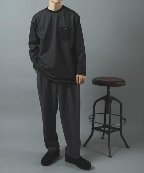 ITEMS URBANRESEARCH(アイテムズ アーバンリサーチ)の「デニムライクデザインポケットカットソー(Tシャツ/カットソー・メンズ・ネイビー/グレー系その他/ブラック・LARGE/MEDIUM)」の6枚目の写真