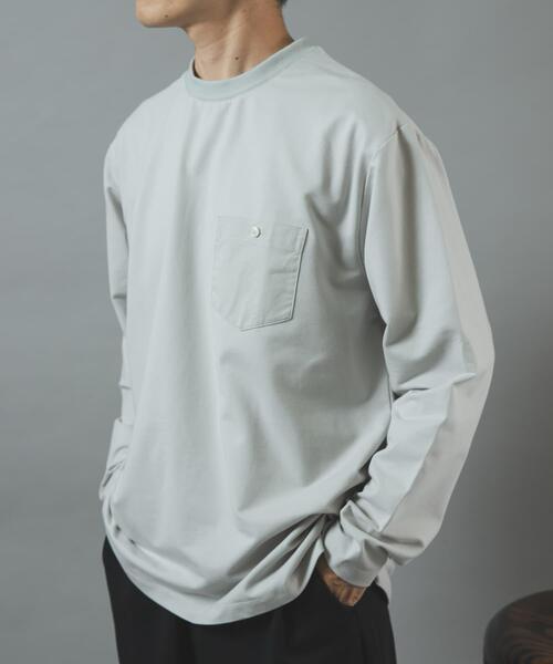ITEMS URBANRESEARCH(アイテムズ アーバンリサーチ)の「デニムライクデザインポケットカットソー(Tシャツ/カットソー・メンズ・ネイビー/グレー系その他/ブラック・LARGE/MEDIUM)」の12枚目の写真