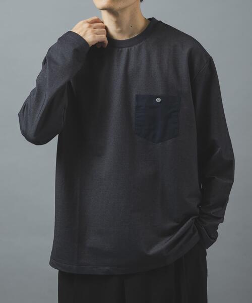 ITEMS URBANRESEARCH(アイテムズ アーバンリサーチ)の「デニムライクデザインポケットカットソー(Tシャツ/カットソー・メンズ・ネイビー/グレー系その他/ブラック・LARGE/MEDIUM)」の19枚目の写真