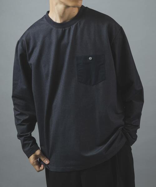 ITEMS URBANRESEARCH(アイテムズ アーバンリサーチ)の「デニムライクデザインポケットカットソー(Tシャツ/カットソー・メンズ・ネイビー/グレー系その他/ブラック・LARGE/MEDIUM)」の20枚目の写真