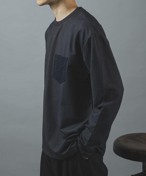ITEMS URBANRESEARCH(アイテムズ アーバンリサーチ)の「デニムライクデザインポケットカットソー(Tシャツ/カットソー・メンズ・ネイビー/グレー系その他/ブラック・LARGE/MEDIUM)」の21枚目の写真