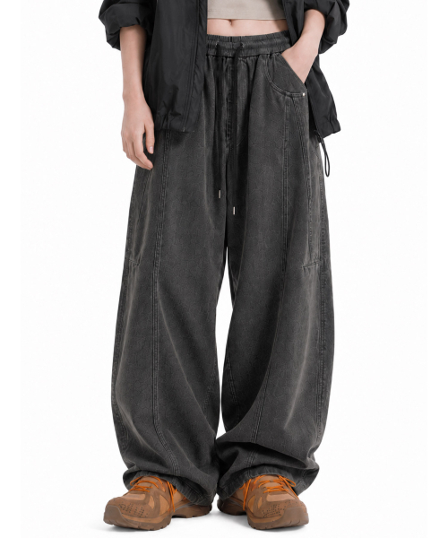 GRAYBLVD(グレイブラバット)の「ラバン ウォッシュドカーブドパンツ(チャコール)(その他パンツ・メンズ・その他・MEDIUM/LARGE/X-LARGE)」の2枚目の写真