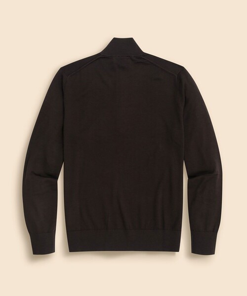 BROOKS BROTHERS（ブルックスブラザーズ）の「メリノウール　ハーフジップ　モックネックセーター（ニット/セーター・メンズ・ブラウン・MEDIUM/LARGE/SMALL）」の2枚目の写真