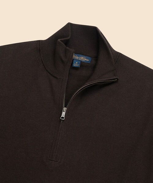 BROOKS BROTHERS（ブルックスブラザーズ）の「メリノウール　ハーフジップ　モックネックセーター（ニット/セーター・メンズ・ブラウン・MEDIUM/LARGE/SMALL）」の3枚目の写真