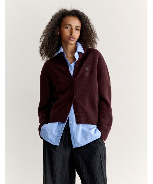 Maison Kitsune(メゾンキツネ)の「FOX HEAD LAMBSWOOL HIGH NECK CARDIGAN(カーディガン/ボレロ・レディース・ブラウン/ライトベージュ・M/XS/L/XL/S)」の7枚目の写真