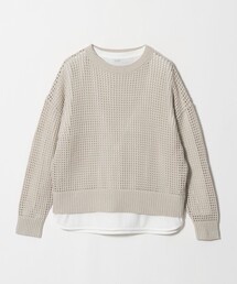 メッシュ クルーネックニット+カットソー -セットアイテム- -ウォッシャブル- <A DAY IN THE LIFE>