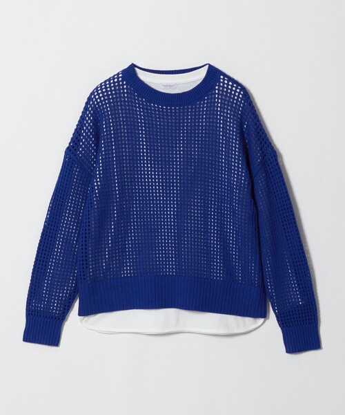 A DAY IN THE LIFE UNITED ARROWS(アデイインザライフユナイテッドアローズ)の「メッシュ クルーネックニット+カットソー -セットアイテム- -ウォッシャブル- <A DAY IN THE LIFE>(ニット/セーター・レディース・マスタード/ダークグレー/コバルトブルー/ナチュラル・FREE)」の3枚目の写真