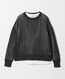 メッシュ クルーネックニット+カットソー -セットアイテム- -ウォッシャブル- <A DAY IN THE LIFE>