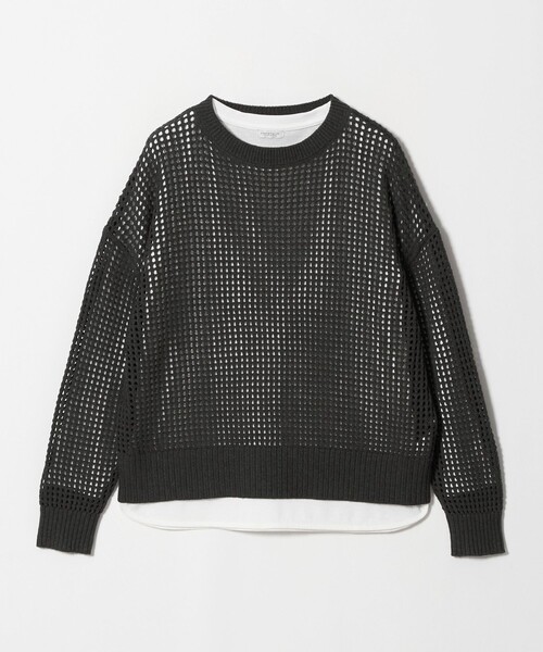 A DAY IN THE LIFE UNITED ARROWS(アデイインザライフユナイテッドアローズ)の「メッシュ クルーネックニット+カットソー -セットアイテム- -ウォッシャブル- <A DAY IN THE LIFE>(ニット/セーター・レディース・マスタード/ダークグレー/コバルトブルー/ナチュラル・FREE)」の2枚目の写真