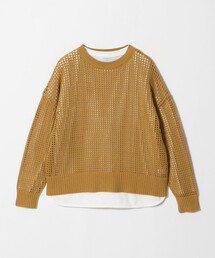 メッシュ クルーネックニット+カットソー -セットアイテム- -ウォッシャブル- <A DAY IN THE LIFE>