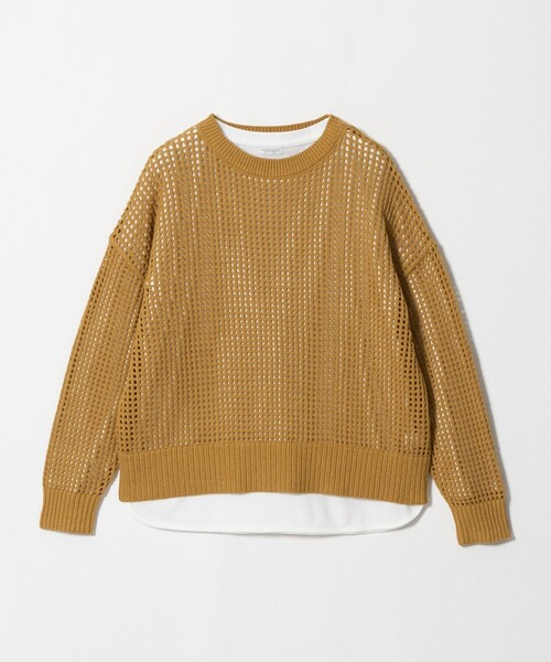 A DAY IN THE LIFE UNITED ARROWS(アデイインザライフユナイテッドアローズ)の「メッシュ クルーネックニット+カットソー -セットアイテム- -ウォッシャブル- <A DAY IN THE LIFE>(ニット/セーター・レディース・マスタード/ダークグレー/コバルトブルー/ナチュラル・FREE)」の4枚目の写真