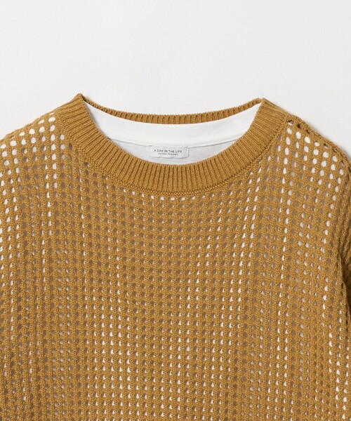 A DAY IN THE LIFE UNITED ARROWS(アデイインザライフユナイテッドアローズ)の「メッシュ クルーネックニット+カットソー -セットアイテム- -ウォッシャブル- <A DAY IN THE LIFE>(ニット/セーター・レディース・マスタード/ダークグレー/コバルトブルー/ナチュラル・FREE)」の6枚目の写真