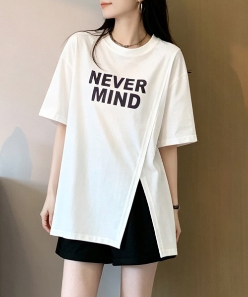 ONEP STAR（ワンピスター）の「フロントロゴアシンメトリー半袖Tシャツ（Tシャツ/カットソー・レディース・ホワイト/パープル/ピンク・MEDIUM/LARGE/X-LARGE）」の7枚目の写真