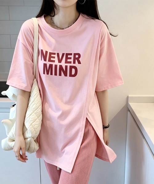 ONEP STAR（ワンピスター）の「フロントロゴアシンメトリー半袖Tシャツ（Tシャツ/カットソー・レディース・ホワイト/パープル/ピンク・MEDIUM/LARGE/X-LARGE）」の9枚目の写真