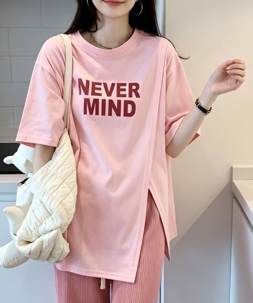 ONEP STAR（ワンピスター）の「フロントロゴアシンメトリー半袖Tシャツ（Tシャツ/カットソー・レディース・ホワイト/パープル/ピンク・MEDIUM/LARGE/X-LARGE）」の10枚目の写真