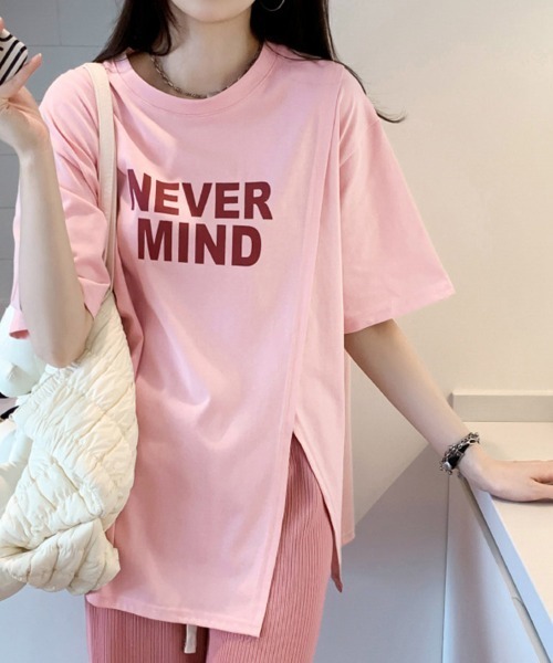 ONEP STAR（ワンピスター）の「フロントロゴアシンメトリー半袖Tシャツ（Tシャツ/カットソー・レディース・ホワイト/パープル/ピンク・MEDIUM/LARGE/X-LARGE）」の11枚目の写真