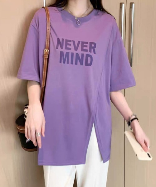 ONEP STAR（ワンピスター）の「フロントロゴアシンメトリー半袖Tシャツ（Tシャツ/カットソー・レディース・ホワイト/パープル/ピンク・MEDIUM/LARGE/X-LARGE）」の14枚目の写真