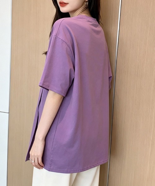 ONEP STAR（ワンピスター）の「フロントロゴアシンメトリー半袖Tシャツ（Tシャツ/カットソー・レディース・ホワイト/パープル/ピンク・MEDIUM/LARGE/X-LARGE）」の15枚目の写真