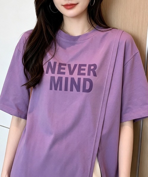 ONEP STAR（ワンピスター）の「フロントロゴアシンメトリー半袖Tシャツ（Tシャツ/カットソー・レディース・ホワイト/パープル/ピンク・MEDIUM/LARGE/X-LARGE）」の16枚目の写真