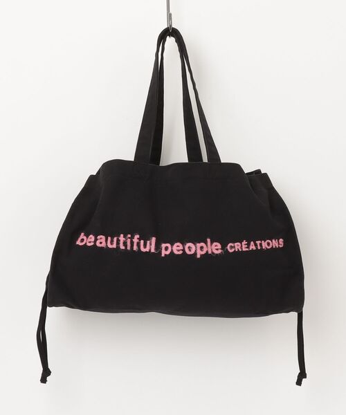 beautiful people（ビューティフルピープル）の「brushed logo mini leisure bag 1636611947（トートバッグ・レディース・オフホワイト/ブラック・FREE）」の2枚目の写真