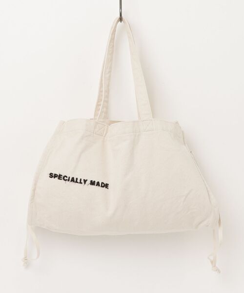 beautiful people（ビューティフルピープル）の「brushed logo mini leisure bag 1636611947（トートバッグ・レディース・オフホワイト/ブラック・FREE）」の5枚目の写真