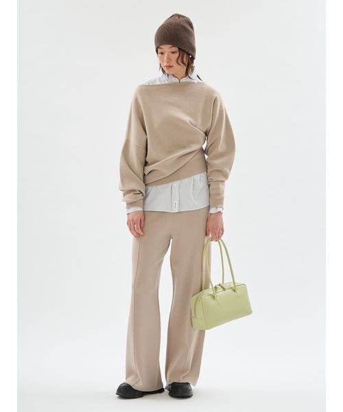 emmi(エミ)の「ウールミックスニットパンツ【セットアップ対応】(その他パンツ・レディース・チャコールグレー/ベージュ・F)」の3枚目の写真