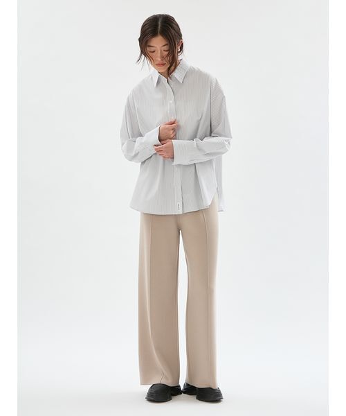 emmi(エミ)の「ウールミックスニットパンツ【セットアップ対応】(その他パンツ・レディース・チャコールグレー/ベージュ・F)」の10枚目の写真