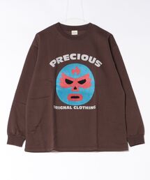 (SA) 天竺 裏起毛 サガラ刺繍 長袖Tシャツ