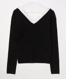 2WAY FRILL V NECK KNIT TOPS 11106-2113