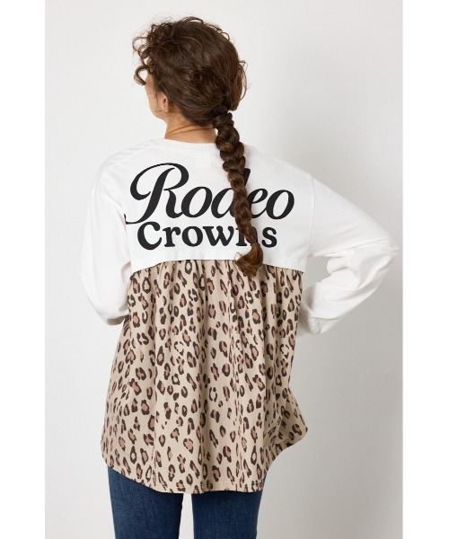 RODEO CROWNS WIDE BOWL(ロデオクラウンズワイドボウル)の「バックギャザードッキングロングTシャツ(Tシャツ/カットソー・レディース・ライトピンク/オフホワイト/ブラック・FREE)」の13枚目の写真