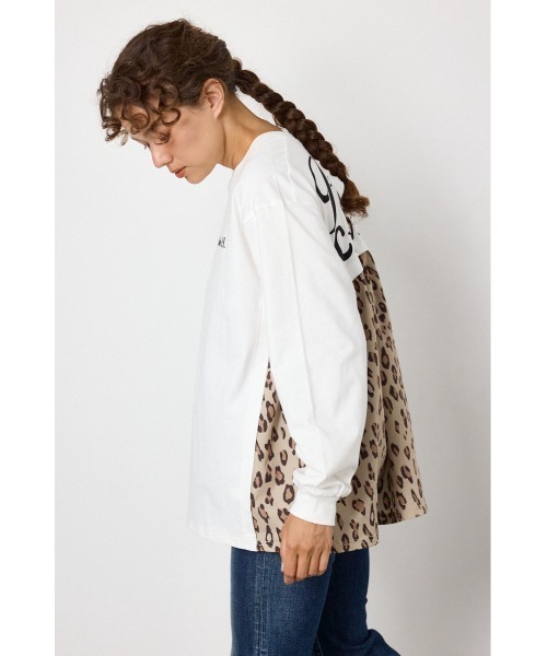 RODEO CROWNS WIDE BOWL(ロデオクラウンズワイドボウル)の「バックギャザードッキングロングTシャツ(Tシャツ/カットソー・レディース・ライトピンク/オフホワイト/ブラック・FREE)」の14枚目の写真