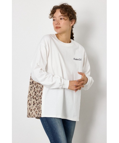 RODEO CROWNS WIDE BOWL(ロデオクラウンズワイドボウル)の「バックギャザードッキングロングTシャツ(Tシャツ/カットソー・レディース・ライトピンク/オフホワイト/ブラック・FREE)」の18枚目の写真
