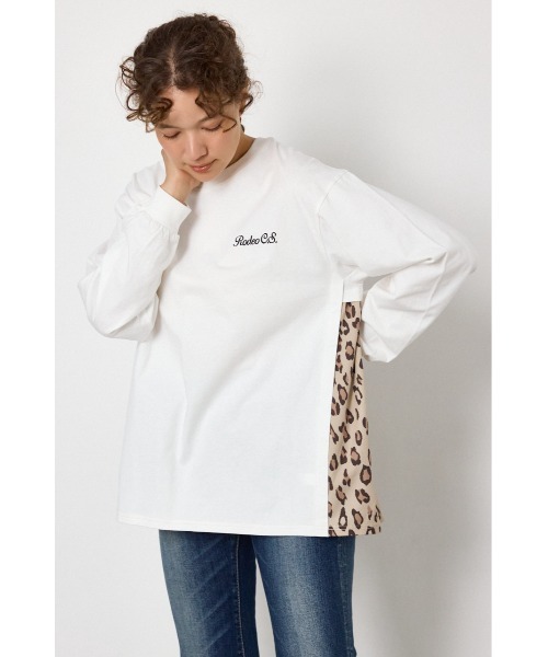 RODEO CROWNS WIDE BOWL(ロデオクラウンズワイドボウル)の「バックギャザードッキングロングTシャツ(Tシャツ/カットソー・レディース・ライトピンク/オフホワイト/ブラック・FREE)」の19枚目の写真